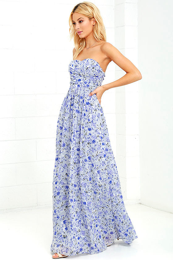 Lovely Maxi Dress - Floral Print Dress ...